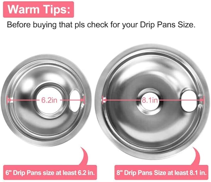 LXun Upgraded MP22YA 2 Pack Electric Range Burner Element Unit Set, 1 x MP21YA 8" and 1 x MP15YA 6" Stove Burners Replacement for Kenmore, Hardwick, Maytag, Norge Whirlpool Electric Range Stove