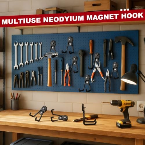 Landhoow 38 Pcs Large Magnetic Hooks Heavy Duty Garage Magnet Hooks Strong - Image 3
