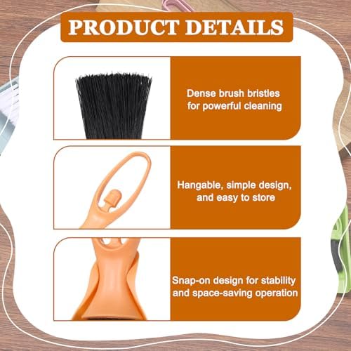uxcell Mini Dustpan and Brush Set, Small Broom and Dustpan Set - Image 3