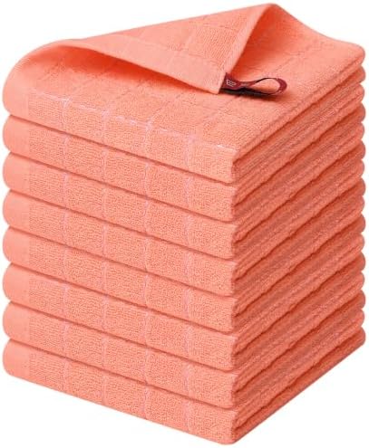 Homaxy 100% Cotton Terry Kitchen Dish Cloths, 8 Pack by Homaxy