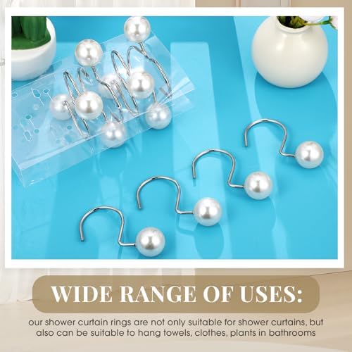 Threehoney 12 Pcs Cute Shower Curtain Hooks Shower Curtain Ring - Image 6