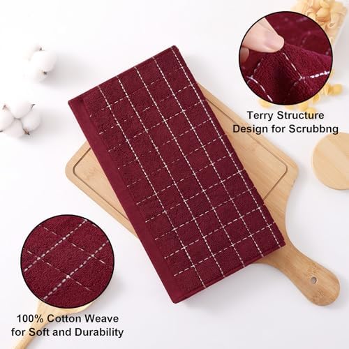 Homaxy 100% Cotton Terry Kitchen Dish Cloths, 6 Pack - Image 2