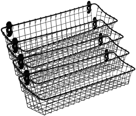 Spectrum Medium Wire Wall Basket Matte Black Rustic Wall Bin, Vintage Wire by Unknown