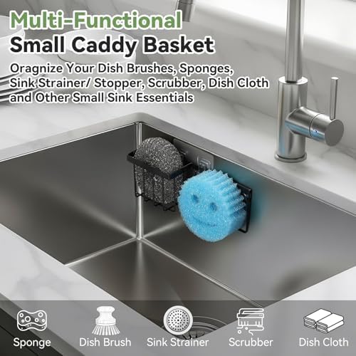 LANDNEOO Sponge Holder for Kitchen Sink, Rust-proof Sink Sponge Caddy Organizer - Image 4