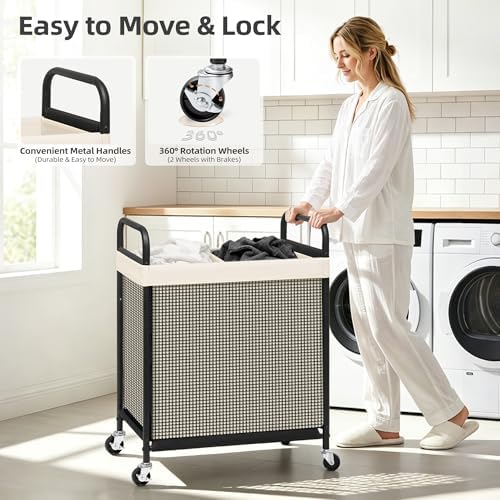 STORAGE MANIAC Rolling Laundry Hamper - Image 5