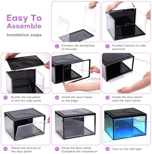 Oltraman LED Smart Shoe Boxes Display Case, Stackable Storage Organizers - Image 6