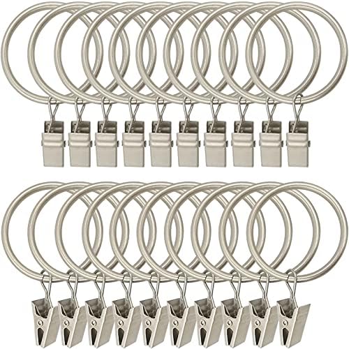 LLPJS 20 Pack Metal Curtain Rings by LLPJSCurtainRingsClipHooks