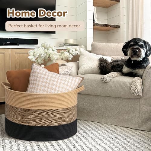 INDRESSME XXXLarge Woven Rope Blanket Basket Living Room - Image 2