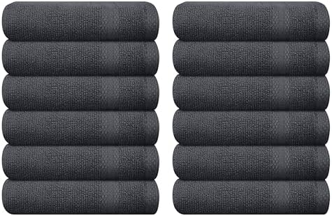 GLAMBURG Ultra Soft 12-Piece Washcloths Set 13x13-100% Ringspun Cotton by GLAMBURG