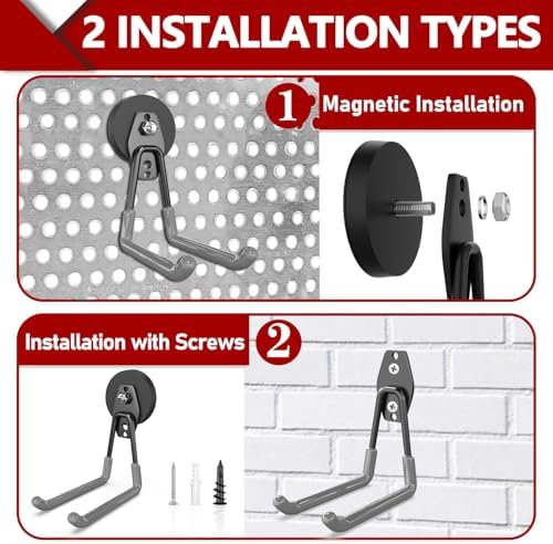 3-H Heavy Duty Magnetic Hooks, Large Magnet Hooks, 2 Pack Gray - Image 2