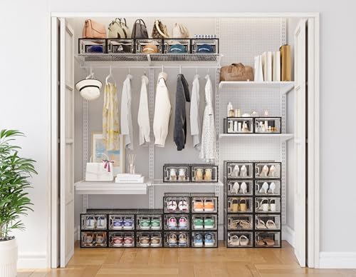 HOMIDEC Clear Shoe Storage Boxes, Stackable Shoe Organizer - Image 2