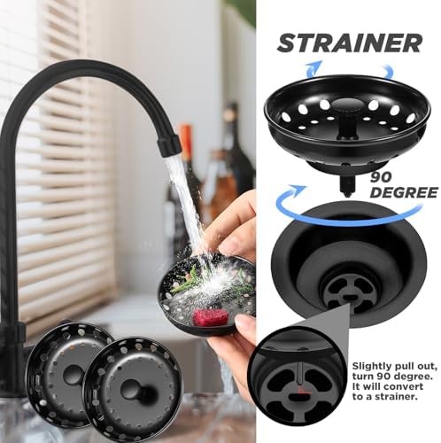 Retisee 2 Pcs Kitchen Sink Stopper Strainer Stainless Steel Drain Strainers - Image 4