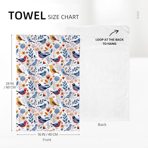 Floral Birds Kitchen Towels Decorative Set of 2 - Image 2