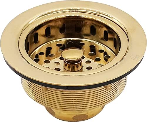 Westbrass A214-01 3-1/2" Post Style Large Kitchen Sink Basket Strainer by Westbrass