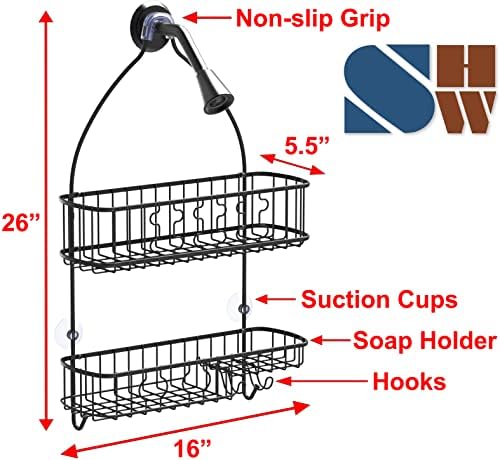 Simple Houseware Bathroom Hanging Shower Head Caddy Organizer - Image 4