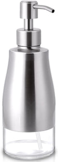 Non-Slip Soap Dispenser with Brushed Nickel Stainless Steel Case, Glass Liner by MasterofLifeOptimization