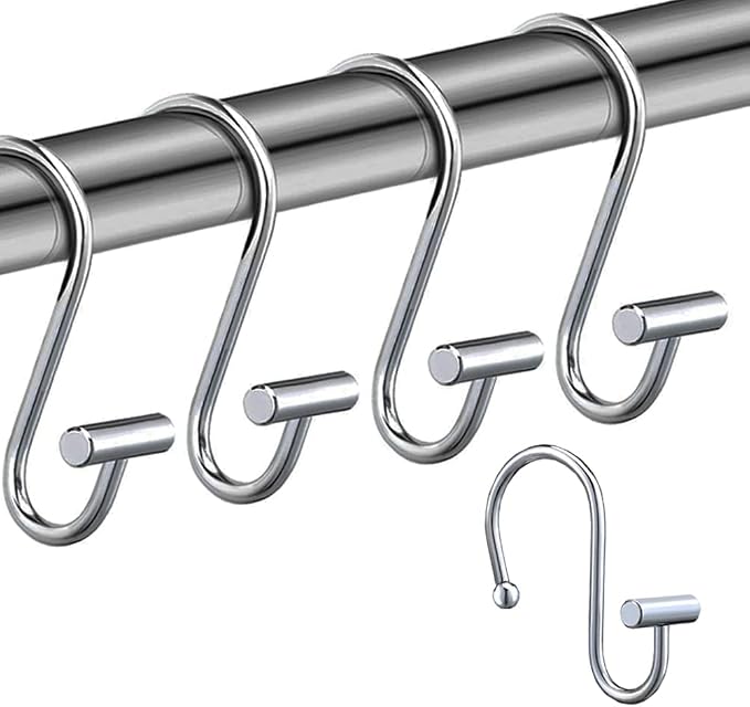 Gracelife Shower Curtain Hooks, T-Bar Decorative Hooks Hangers - Image 2