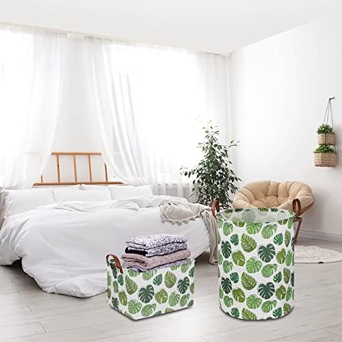 NTAOHAMPER Round Green Laundry Hamper, Jungle Themed Nursery Decor, Tropical - Image 4