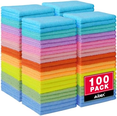 AIDEA Microfiber Cleaning Cloth, Cleaning Rags, 11.5"×11.5" by AIDEAHOME