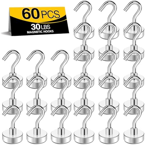 TRYMAG Magnetic Hooks for Cruise Cabins, 60 Pack by TRYMAGMagnets