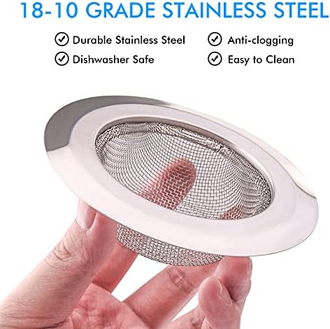2Pcs Kitchen Sink Strainer, Stainless Steel Mesh Sink Drain Cover, Large Wide - Image 6