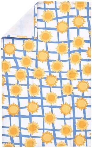 Ritz 4-Piece Kitchen Towel Set, Field Blossoms Floral & Le Soleil Sun Grid - Image 6