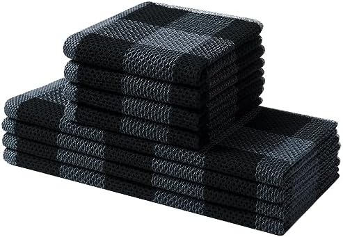 Mordimy 8 Pack Kitchen Towels and Dishcloths Set by Mordimy
