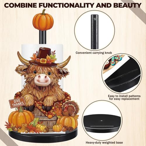 Novabright Holiday Wooden Paper Towel Holder - Image 4