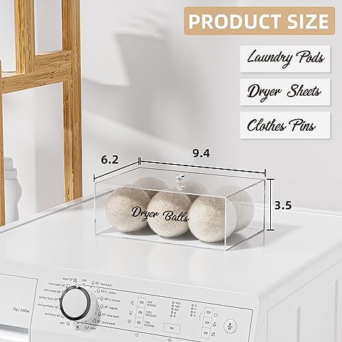 Acrylic Dryer Ball Holder Dispenser Container, Laundry Room Organization - Image 2