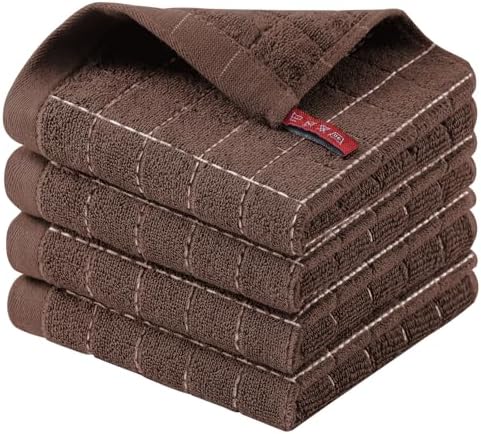 Homaxy 100% Cotton Terry Kitchen Dish Cloths, 4 Pack by Homaxy