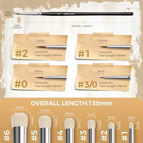 Golden Maple Drybrush Miniature Paint Brushes -10pcs Micro Detail Paint Brush - Image 7