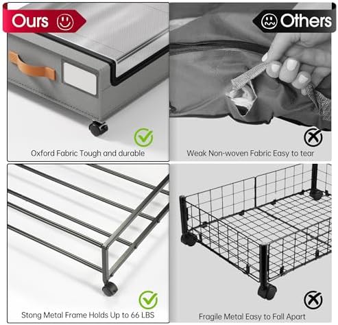 Yecaye 4 Pack Under Bed Storage - Image 3