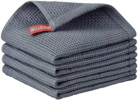 Nialnant 4 Pack Dish Cloths for Washing Dishes, Waffle Weave Dish Towels by Nialnant