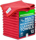 MW PRO Microfiber Cleaning Cloths Red by MicrofiberWholesale