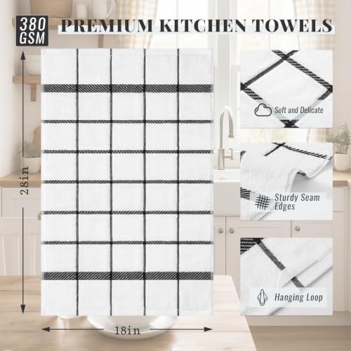 Homaxy Terry Stripe Kitchen Towels 18"x28", 6 Pack - Image 2