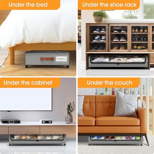 Under Bed Storage with Wheels 1Pack Storage Containers with Clear Window - Image 7