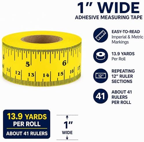 ChromaLabel Adhesive Measuring Tape, 1 Inch x 13.9 Yards - Image 2