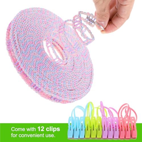 uxcell Windproof Clothesline, 5M 16.4ft Plastic Non-Slip Clothes Drying Rope - Image 3