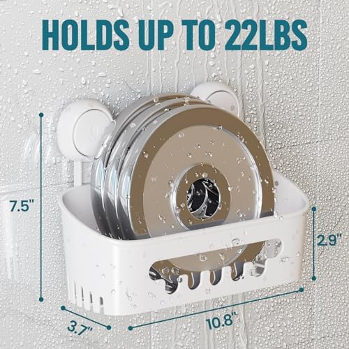 TAILI Shower Caddy Suction Cup, Bathroom Organizer Shelf M&L - Image 3