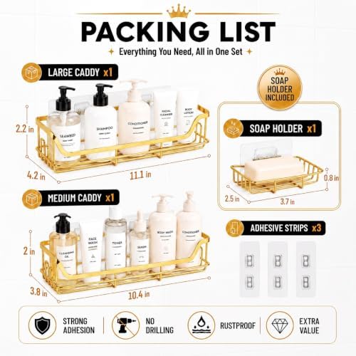 OMAIRA 3-Pack Shower Caddy - Image 2