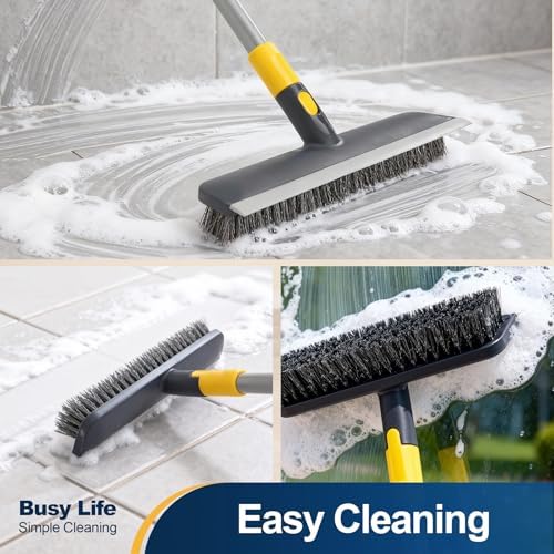 Yocada Floor Scrub Brush Telescopic Handle 2 in 1 Scrape Brush 55.9 inch - Image 6