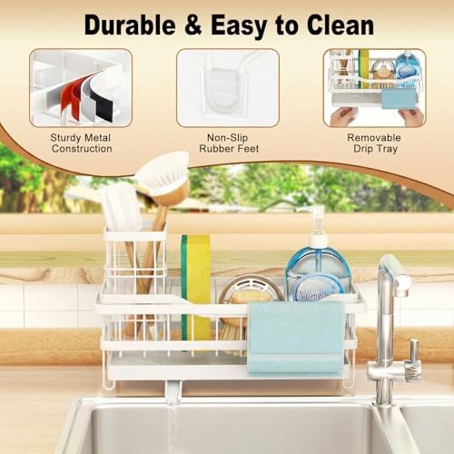 Sponge Holder for Kitchen Sink, Self-draining Sink Organizer - Image 6