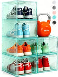 Stackable Clear Green Shoe Boxes 6 Pack by Fraphil