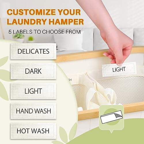 160L Laundry Hamper with Lid, 3 Section Laundry Basket with 3 Removable Bag - Image 4