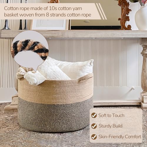 INDRESSME XXXLarge Woven Wicker Blanket Basket Living Room Black Jute - Image 3