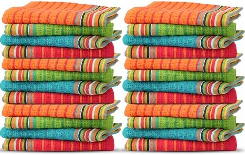 THREAD SPREAD Kitchen Dish Towels, 100% Cotton Salsa Towels, Highly Absorbent by THREADSPREAD