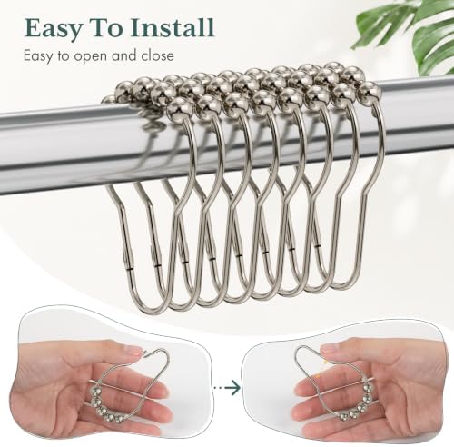 Bathway Shower Curtain Rings, Shower Curtain Hooks Nickel Shower Rings - Image 6