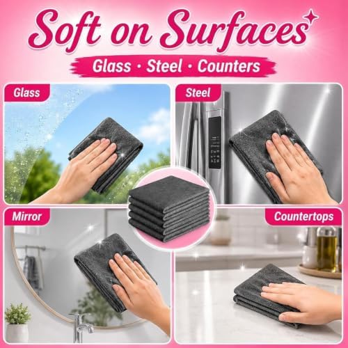 5 Pack Cloth Magic Cloth, Magic Cleaning Cloth, Lint Free MicrofiberCleaning - Image 2