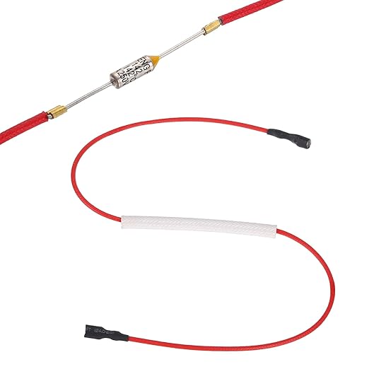 MECCANIXITY Universal Rice Cooker Temperature Fuse, 142°C 10A 250V Metal Thermal Fuse with Both End Terminal Fiberglass Sleeving for Electric Pressure Cooker Repair Part