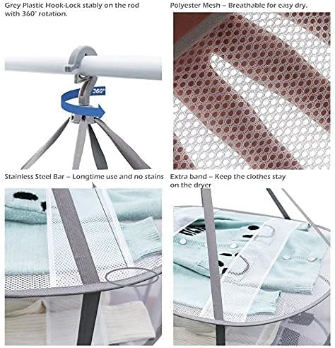 Looca 3-Tier Folded Mesh Clothes Hanging Dryer Sweater Drying Rack 30.3" L * - Image 5